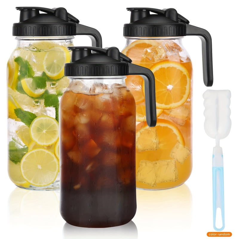 2/3/4pcs 64oz Sun Tea Glass Jar for Outside, Half Gallon Glass Pitcher ...