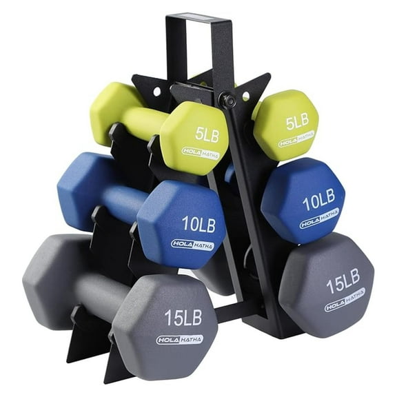 2, 3, 5, 8, and 10 Pound Neoprene Dumbbell Free Hand Weight Set with Rack, Ideal for Home Exercises to Tone and Definition, Pastel