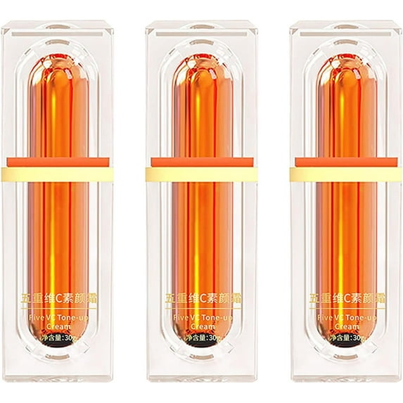 2/3/5PCS Vitamin C Makeup Tone Up Cream, Five Vitamin C Tone-Up Cream, Moisturizing Brightening Concealer, Long-Lasting Hydrating For All Skin Type