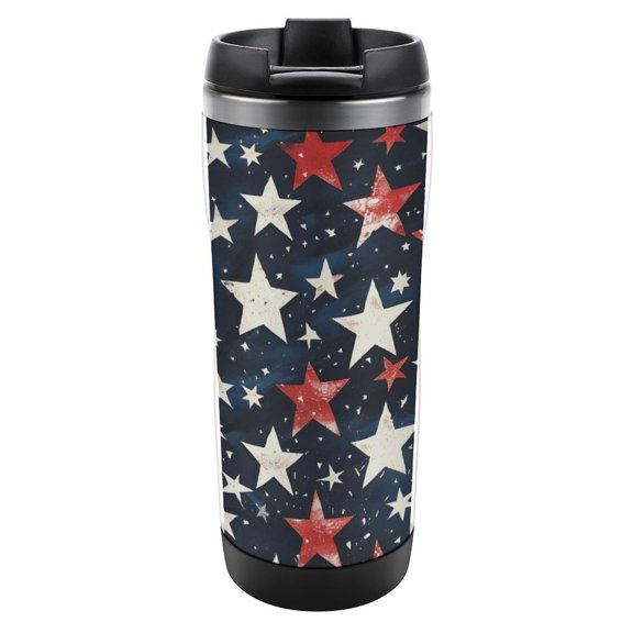 2.37.6in Stainless Steel Water Cup Double Layer Design Thermal Insulation Lock Cold Convenient And Practical Easy To Clean Independence Day Theme Star (10)