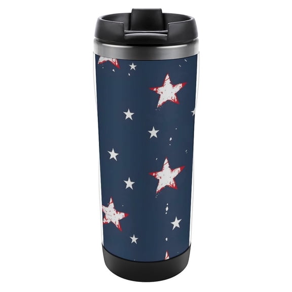 2.37.6in Stainless Steel Water Cup Double Layer Design Thermal Insulation Lock Cold Convenient And Practical Easy To Clean Independence Day Theme Star (12)