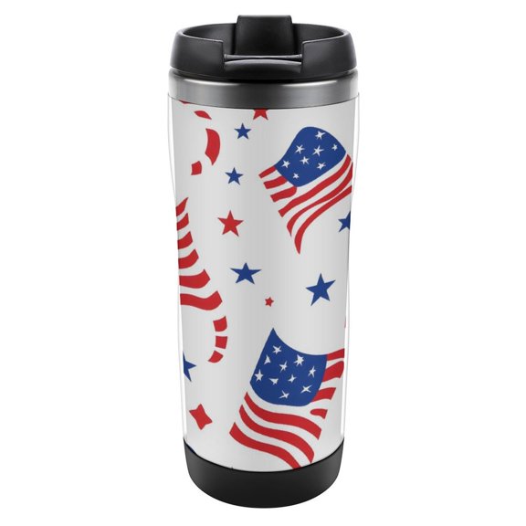2.37.6in Stainless Steel Water Cup Double Layer Design Thermal Insulation Lock Cold Convenient And Practical Easy To Clean Independence Day Theme Star (13)