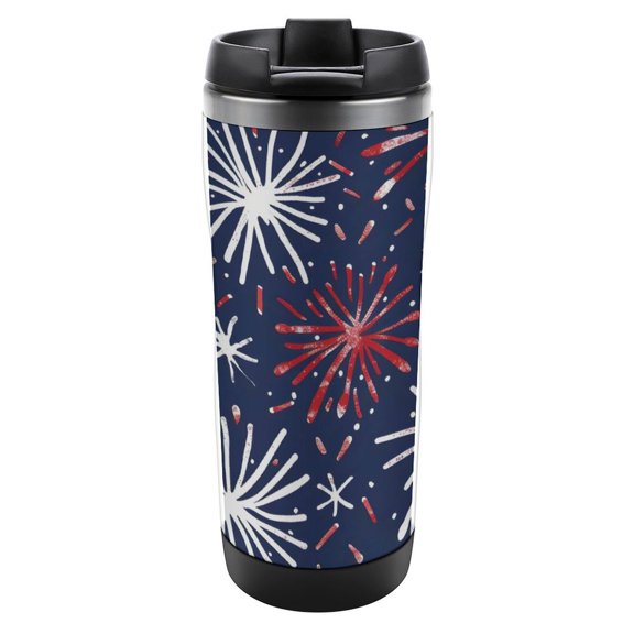 2.37.6in Stainless Steel Water Cup Double Layer Design Thermal Insulation Lock Cold Convenient And Practical Easy To Clean Independence Day Theme Star (14)