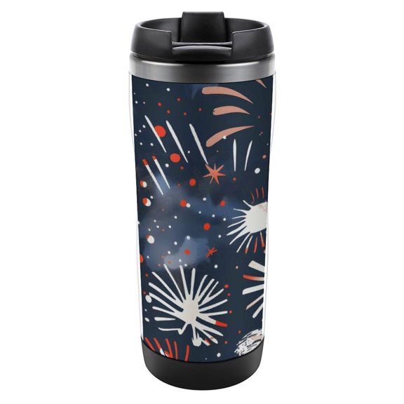 2.37.6in Stainless Steel Water Cup Double Layer Design Thermal Insulation Lock Cold Convenient And Practical Easy To Clean Independence Day Theme Star (3)