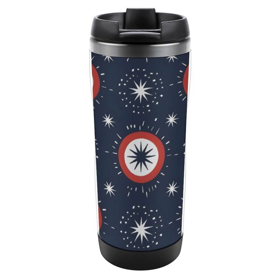 2.37.6in Stainless Steel Water Cup Double Layer Design Thermal Insulation Lock Cold Convenient And Practical Easy To Clean Independence Day Theme Star (4)