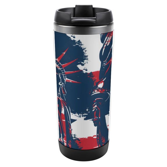 2.37.6in Stainless Steel Water Cup Double Layer Design Thermal Insulation Lock Cold Convenient And Practical Easy To Clean Independence Day Theme Star (8)
