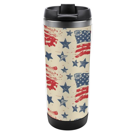 2.37.6in Stainless Steel Water Cup Double Layer Design Thermal Insulation Lock Cold Convenient And Practical Easy To Clean Independence Day Theme Star (9)