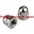 thumbnail image 1 of (2) 3/8-16 Acorn / Dome / Cap Hex Nuts 3/8 X 16 Coarse Thread Nuts Chrome, 1 of 3