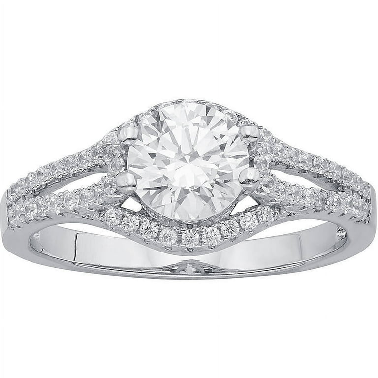 Sterling silver engagement hot sale rings walmart