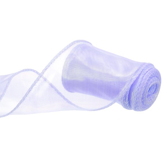 2 3/8 Inch 5 Yard Sheer Organza Ribbon Shimmer Chiffon Tulle Ribbons Purple for Gift Wrapping Floral Bouquet Wedding
