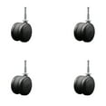 thumbnail image 1 of 2-3/8 Inch Black Floor Safe Twin Wheel Casters 5/16 Grip Neck Stem Set of 4 SCC, 1 of 2