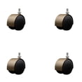thumbnail image 1 of 2-3/8 Inch Floor Safe Antique Hooded Twin Wheel Caster 3/8 Threaded Stem Set 4, 1 of 2