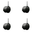 thumbnail image 1 of 2-3/8 Inch Floor Safe Black Hooded Twin Wheel Caster Grip Neck Stem Set of 4, 1 of 2