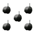 thumbnail image 1 of 2-3/8 Inch Floor Safe Black Hooded Twin Wheel Caster Grip Ring Stem Set of 5, 1 of 2
