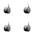 thumbnail image 1 of 2-3/8 Inch Gray Floor Safe Twin Wheel Casters 5/16 Threaded Stem Set of 4 SCC, 1 of 2