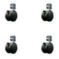 thumbnail image 1 of 2-3/8 Inch Hooded Nylon Wheel Corner Mounting Bracket Caster Set with Brake SCC, 1 of 2