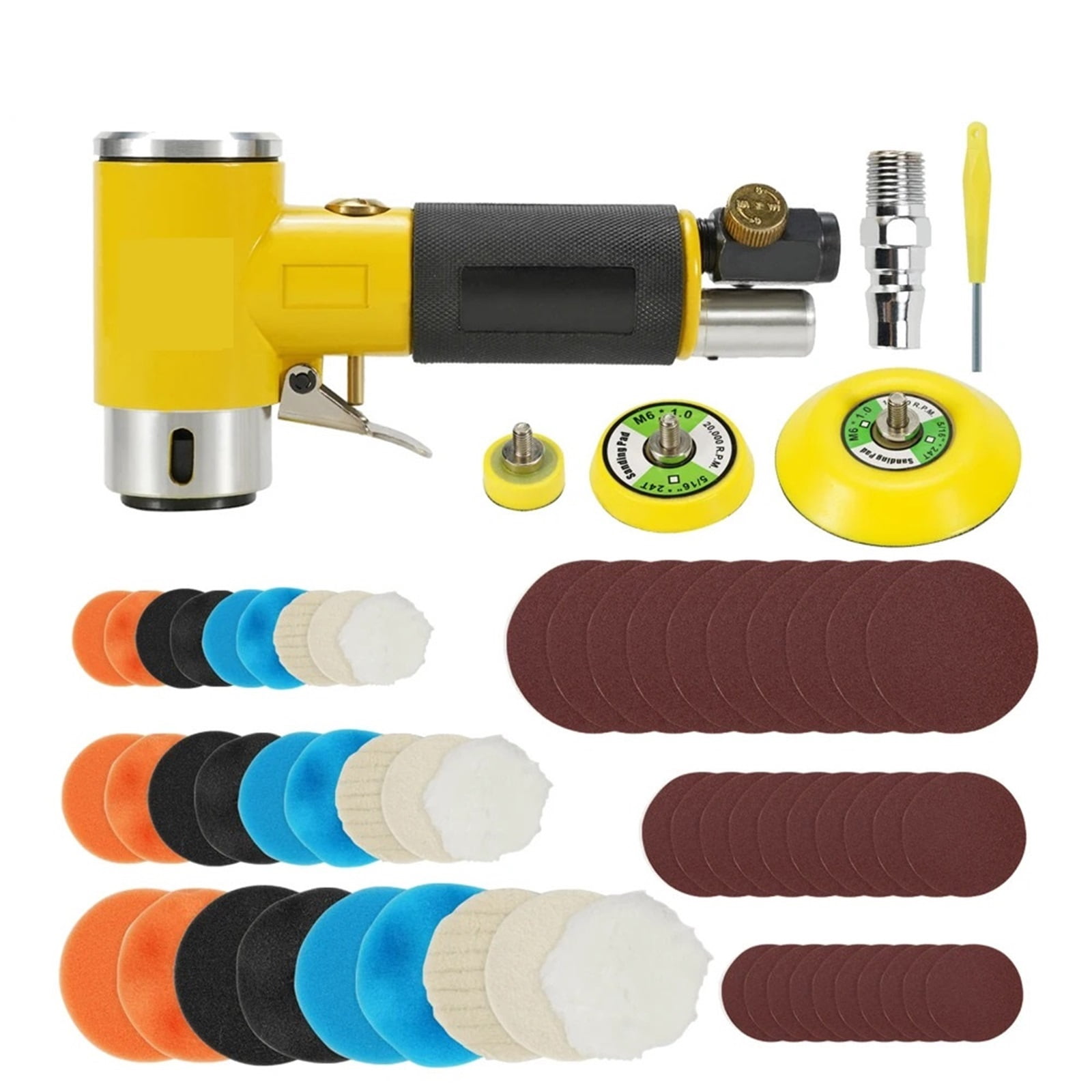 2/3" Air Pneumatic Polisher Grinder Buffer Dual Action Orbital Polisher Set ,Lightweight Design