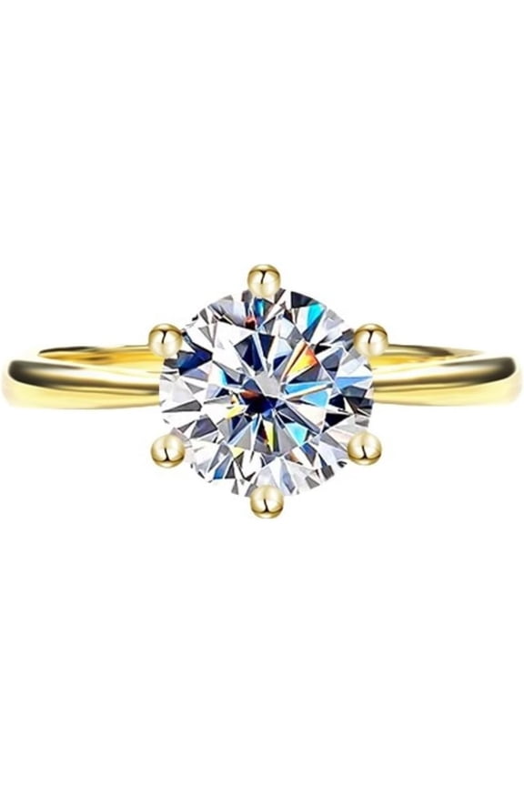 2-3 CT Gold Moissanite Ring for Women Diamond Engagement Rings 925 Sterling Silver Moissanite Ring Womens Anniversary Rings Diamond Wedding Rings Diamond Eternity Rings