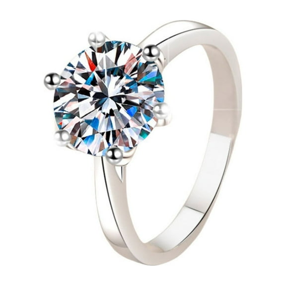 2-3 Carat 18K White Gold Moissanite Rings for Women Gift D Color VVS1 Clarity Diamond Engagement Rings S925 Sterling Silver Ring jewelry Moissanite Wedding Bands with Certificate