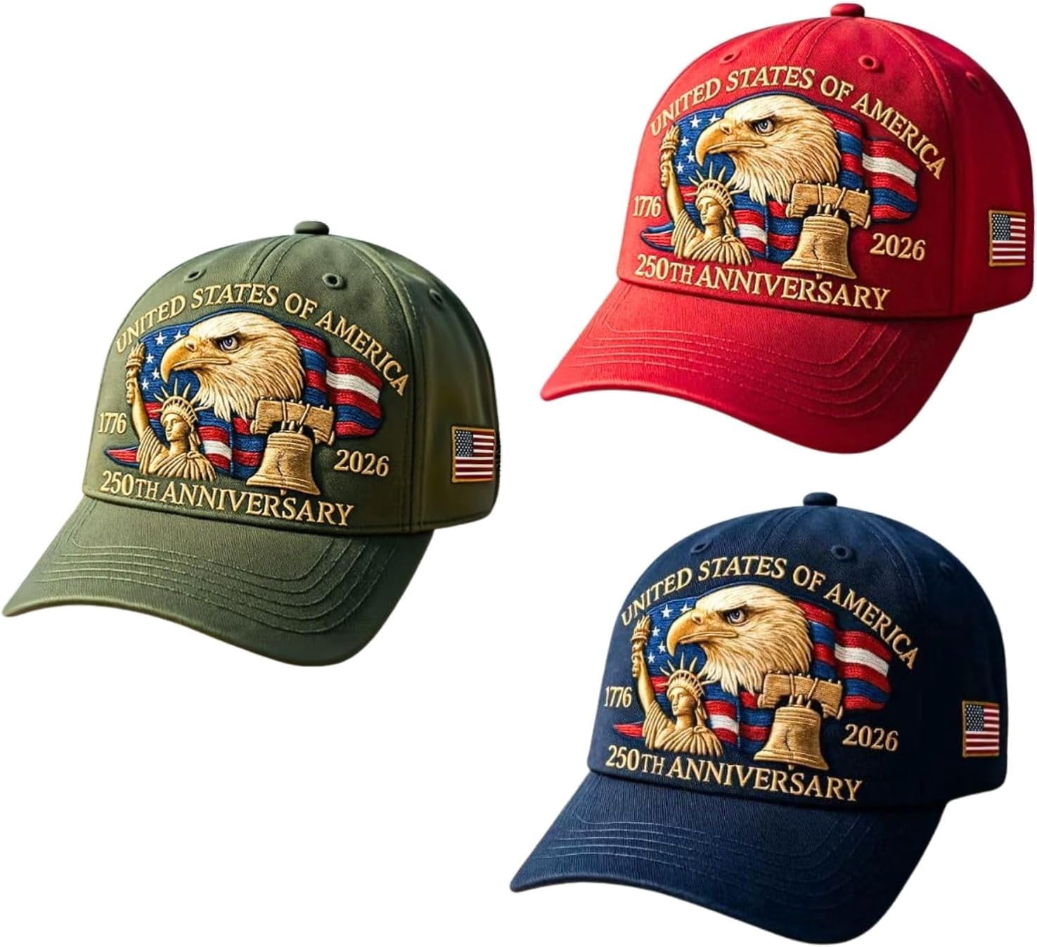 2/3 Eagle and Statue of Liberty - 250th Anniversary Caps  display picture 2