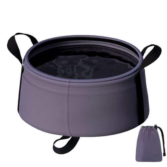 2.3 Gallon Collapsible Bucket, Foldable Wash Basin with Handle – Portable Camping Sink, Lightweight Camping Water Container for Hiking,RV Travel & Outdoor Use, Space-Saving Foldable Basin
