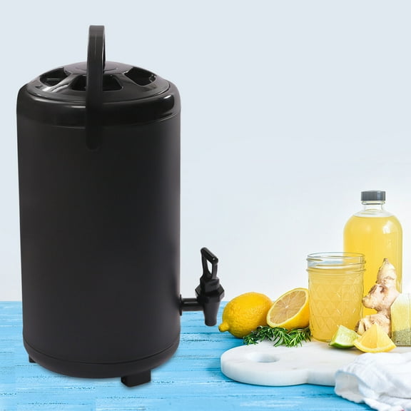 2.3 Gallon Insulated Drink Dispenser, Stainless Steel Hot Drink Dispenser with Matte Finish Black, for Coffee, Tea, Milk, Soup Family Party Cafe Buffets