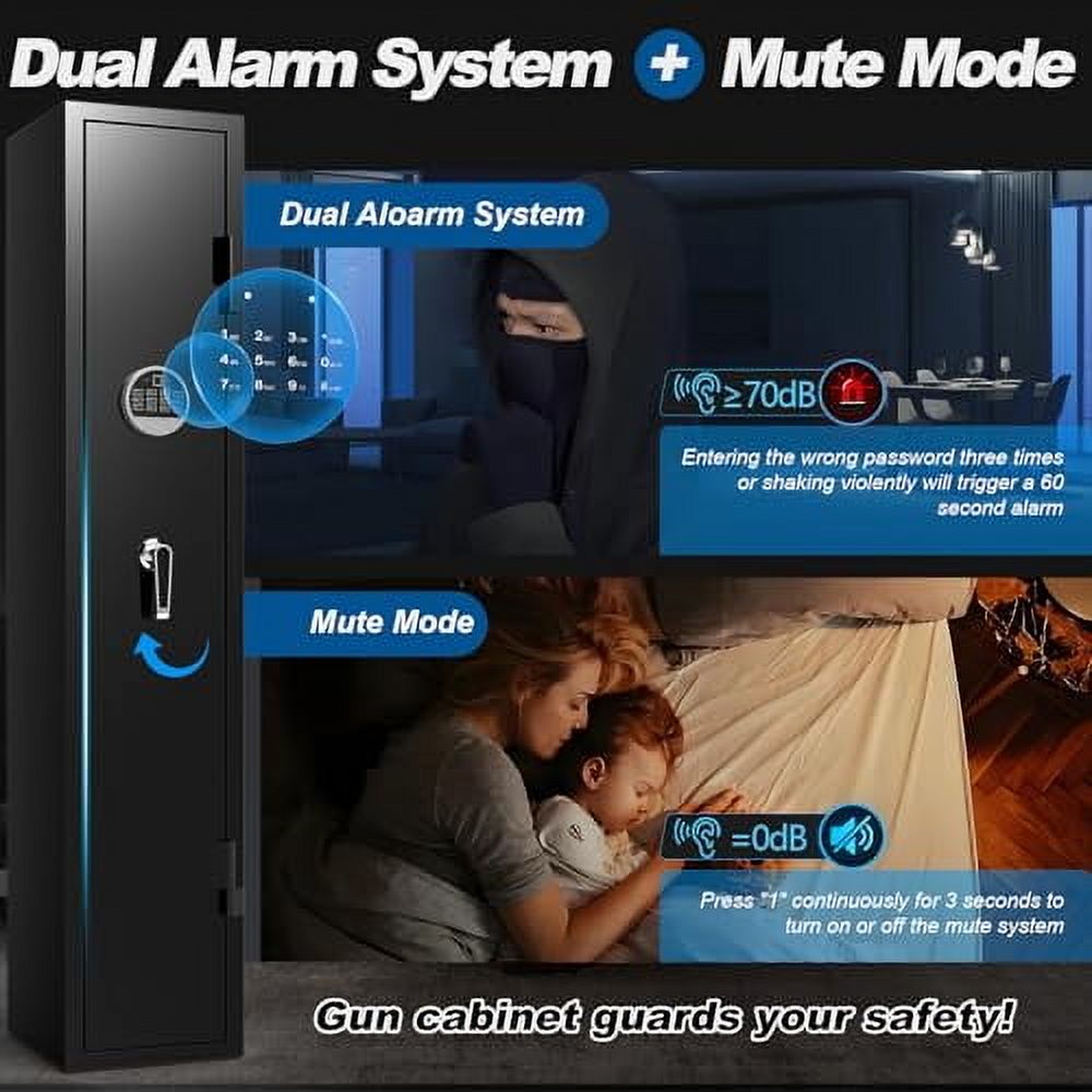 2-3 Gun Safe, Gun Cabinets for Rifles and Shotguns with Alarm System ...
