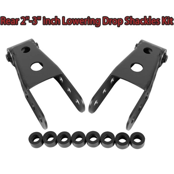 2-3 Inch Adjustable Rear Suspension Lowering Leaf Spring Shackle Kit, Rear Drop Kit Replacement for Chevy Silverado & GMC Sierra 1500 2WD/4WD
