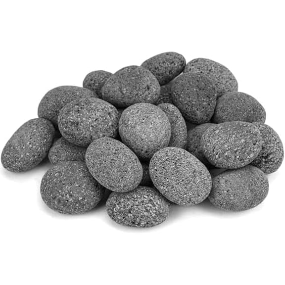 2-3 Inch Round Lava Rock Pebbles, Natural Tumbled Lava Stones for Indoor Outdoor Fire Pit | Fireplaces | Garden Landscaping Decoration | Cultivation of Potted Plants | 15 Pounds