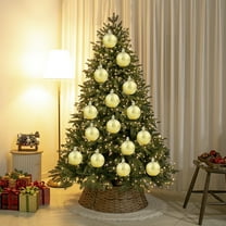 2.3" Large Christmas Balls Shatterproof Gold Christmas Ornaments 6 Pcs Big Xmas Ornaments Balls for Xmas Tree Holiday Wedding Party Decoration