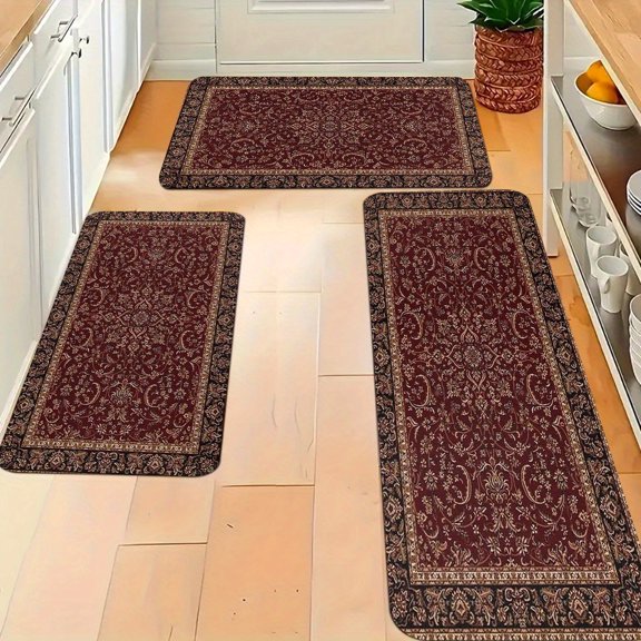 2/3 PCS Flannel Floor Mats Set, Soft Non-Slip Kitchen Mat, Comfortable Home Decor for Bedroom, Living Room, Dining, Bathroom, Entryway