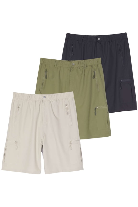 2 & 3 Pack: Men's Hiking Cargo Shorts Fishing Outdoor Tactical Travel Camping Casual Golf 5 Zipper Pockets