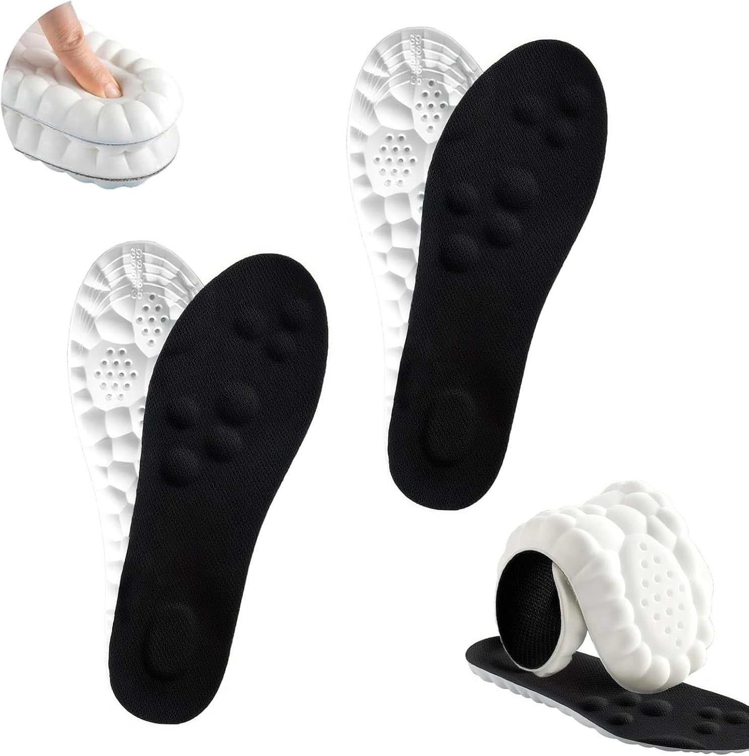 Path Feel Insole 2/3 Pairs of Men's Walking Shoe Insoles, Upgraded 4D Memory Foam Cloud ...