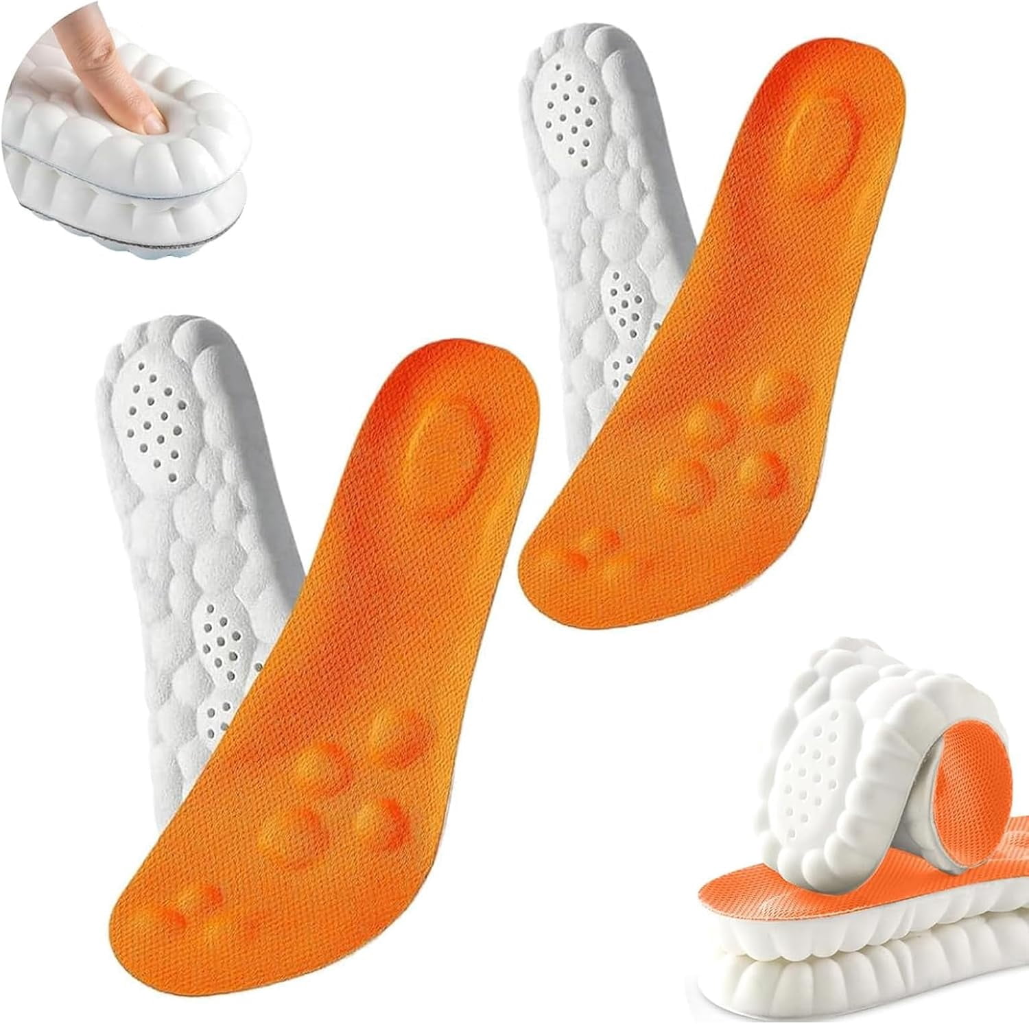 Path Feel Insole 2/3 Pairs of Men's Walking Shoe Insoles, Upgraded 4D Memory Foam Cloud ...