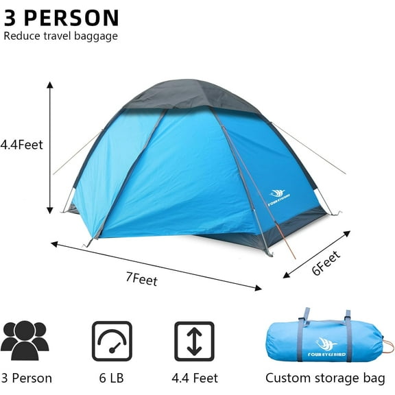 2-3 Person Backpacking Tent, 3-4 Season Lightweight Waterproof Tents with Two Doors for Outdoor Camping, Hiking, Family Beach Hunting Travel