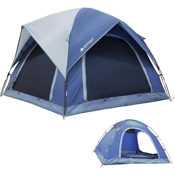 2-3 Person Tents for Camping - AYAMAYA Outdoor Waterproof Dome Family Tents with Removable Rainfly, Breathable with 2 Doors & 2 Large Mesh Windows - Easy Set Up for Backpacking, Hiking, Travelling
