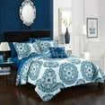 thumbnail image 1 of 2/3 Piece Majorca Super soft microfiber Large Printed Medallion REVERSIBLE with Geometric Printed Backing Duvet Set, 1 of 9