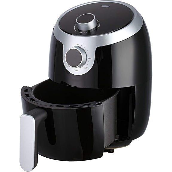2.3 Quart Electric Small Air Fryer with Temperature Control, Timer, Auto Shut-Off, Non-Stick Frying Tray, 1000W Compact Mini Air Fryer (2.3 Quarts, Stainless Steel/Black)