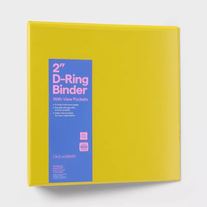 2" 3 Ring Binder Clear View - ub&ub - Walmart.com