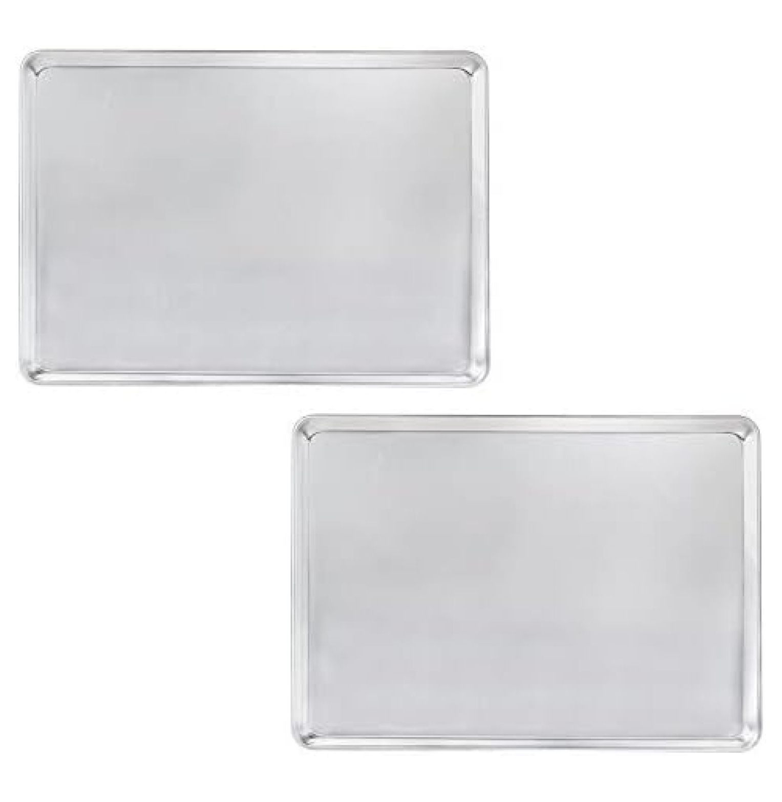 - 2/3 Size Aluminum Sheet Pan 16" x 22" Baking Sheets 20 Gauge Set of 2- Baking Pan Baking Tray Cookie Sheet Baking Sheet Perfect for Baking Roasting