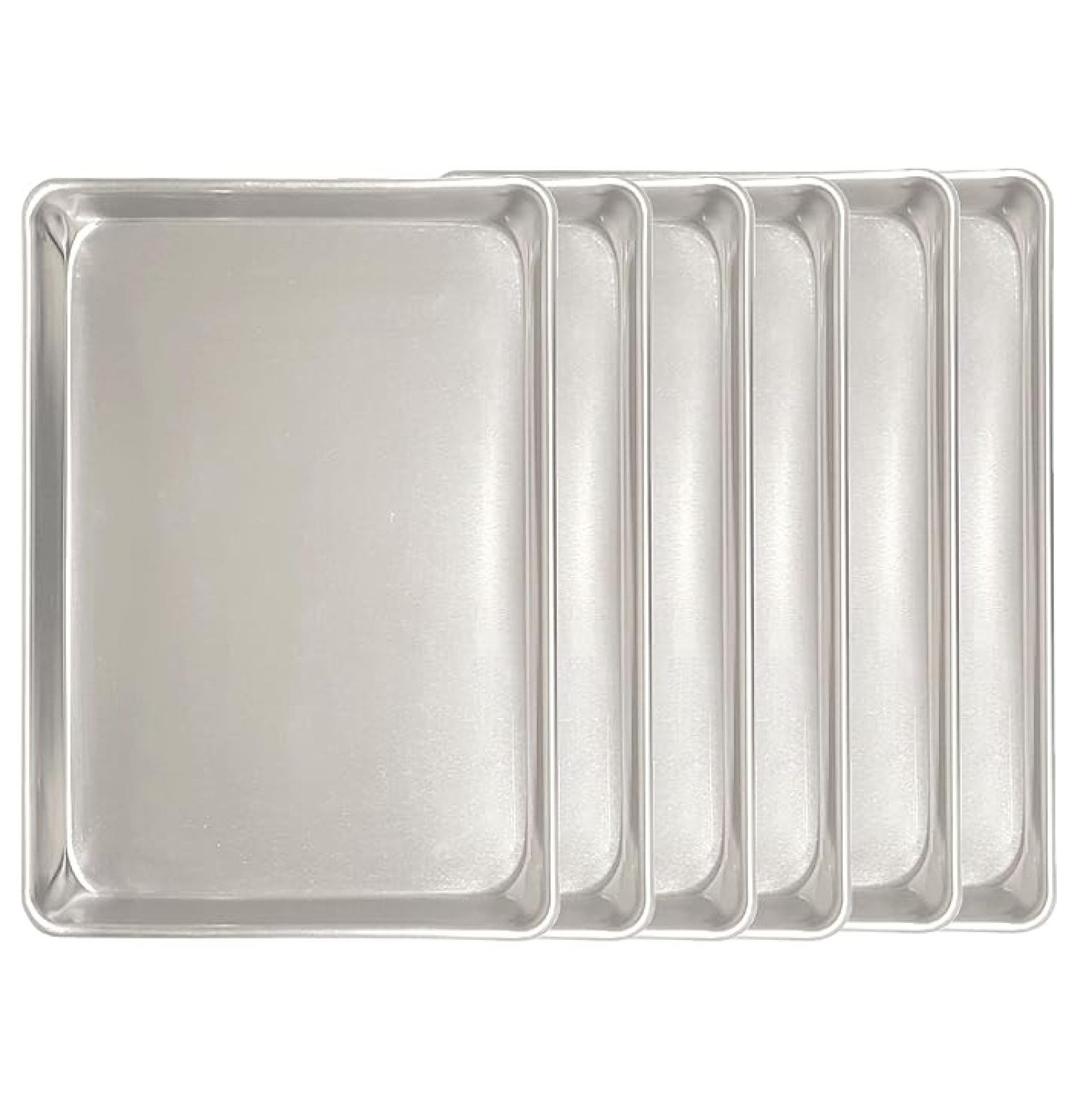 - 2/3 Size Aluminum Sheet Pan 16" x 22" Baking Sheets 20 Gauge Set of 6- Baking Pan Baking Tray Cookie Sheet Baking Sheet Perfect for Baking Roasting