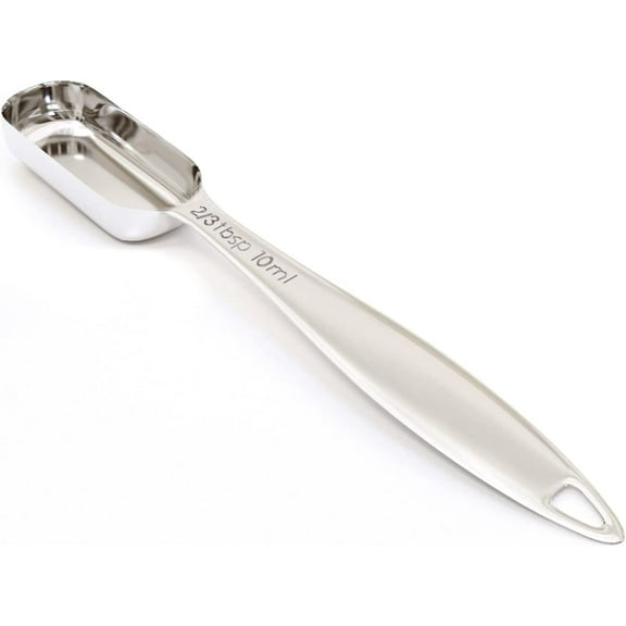2/3 Tablespoon(10 mL | 10 cc | 2 Teaspoon | 0.33 Oz.) Single Measuring Spoon, Stainless Steel Rectangular Individual Measuring Spoons, Long Handle Measuring Spoons Only