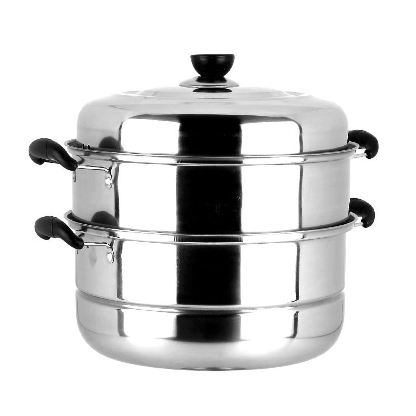 2/3 Tiers Stainless Steel Steamer Pot Food Veg Cooker Pot Cooking Pan