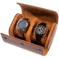 thumbnail image 1 of 2/3  Watch Travel Case -Classic Leather Watch Case with Perfect Texture.Mens Watch Case for Travel Handcrafted by Craftsmen (Brown 2 Slot), 1 of 7