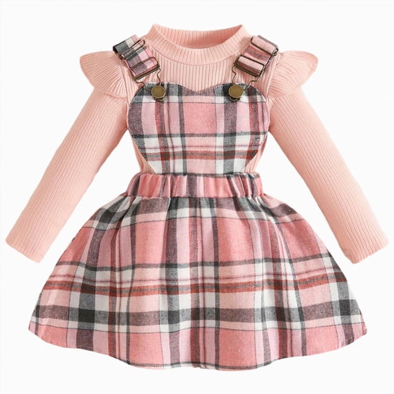 2-3 Years Girls Clothes Fall Outfits Oversize Pullover Sweatshirt and Sweatpant Sweatsuit Sets Baby Girl Clothes Fall Winter Outfit Long Sleeve Ruffle Romper Pink