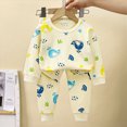 thumbnail image 1 of 2-3 Years Girls Long Sleeve Pajama Set 1-11Y Toddler Girls Pajama Set Cute Soft Pajamas Kids Casual Long Sleeve Casual Loungewear Home Clothing Two Piece Set,Light Yellow, 1 of 6