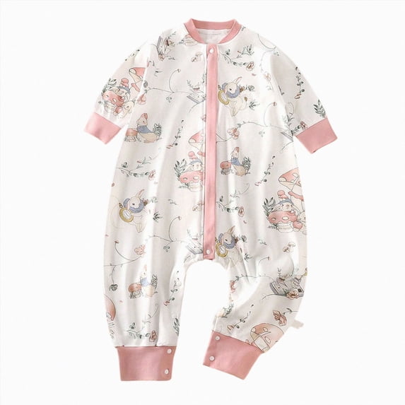 2-3 Years Newborn Baby Proof Sleeping Bag For Infant Clothing With No Bones Split Leg Clothing For Crawling Light Pink