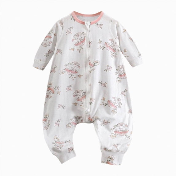 2-3 Years Newborn Boys Jumpsuit Infant Sleep Sack Jumpsuit For Babies And Toddlers Homewear Zippered Kick Blanket Sleep Sack With Separated Legs Light Pink