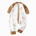 thumbnail image 1 of 2-3 Years Newborn Preemie Boys Girls Underwear Pajamas Rompers Home Clothes Baby Proof Sleeping Bag For Crawling Brown Bodysuit Baby Gift, 1 of 5
