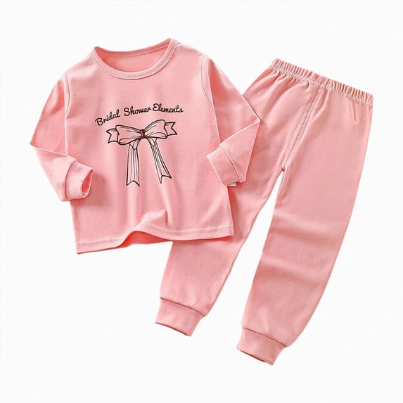 2-3 Years Toddler Baby Girl 2 Pieces Set Outfits Long Sleeved Tops and Pants Kids Fall Winter Back to School Clothes School Gift Set for Girls,Pink Outfit